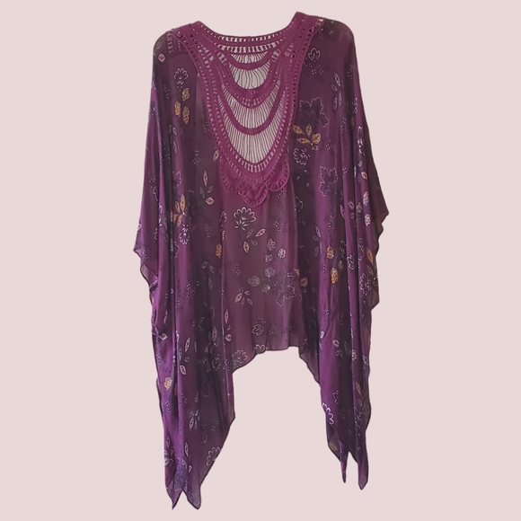 Maurices Purple Floral Kimono OS - Picture 1 of 9